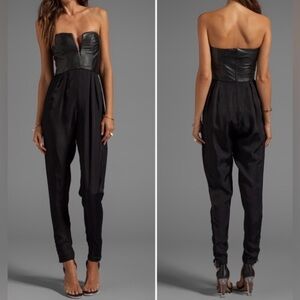 Anthropologie Shakuhachi Sculpted Leather Bustier Jumpsuit